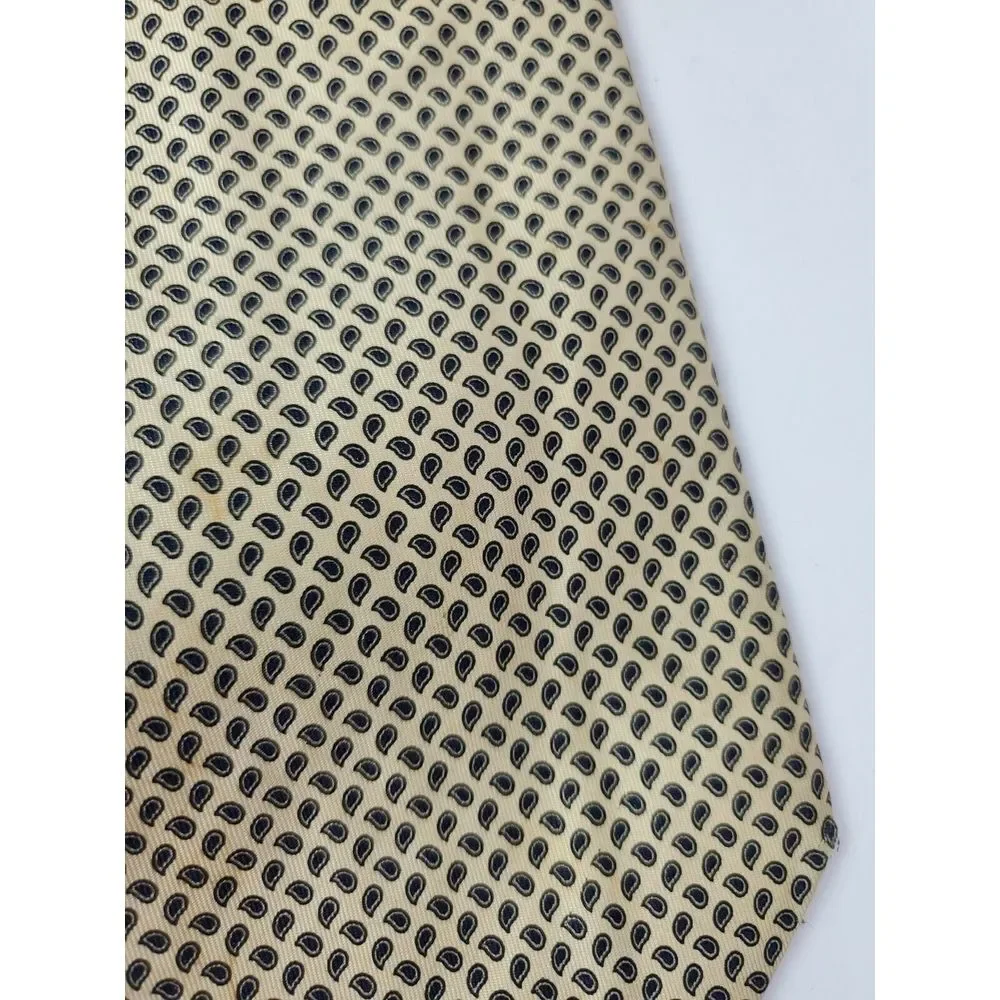 NWOT J Crew Men's Silk Necktie Yellow Green Paisley Print‎ Preppy